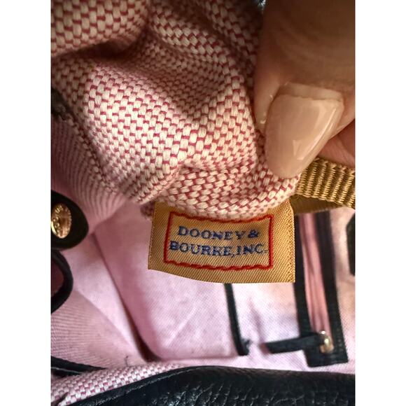 Dooney & Bourke Black Pebble‎ Leather Shoulder Bag with Gold Hardware & Dust Bag - Picture 4 of 8